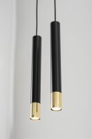 Hängelampe Metall Schwarz Gold Modern 2 Pendel...