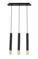 H&auml;ngelampe Schwarz Gold Metall Modern 3-flammig