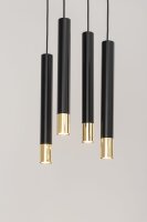 Hängeleuchte Modern Esstisch Metall Schwarz Gold
