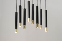 Pendelleuchte Schwarz Gold groß Modern Metall THEANO