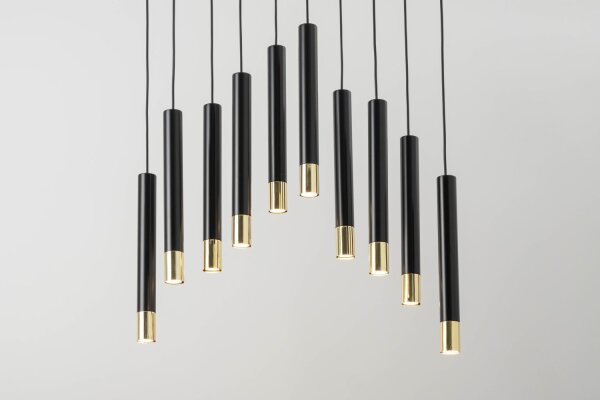Hängeleuchte Metall Schwarz Gold Modern THEANO