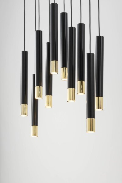 Hängeleuchte Metall Schwarz Gold Modern THEANO