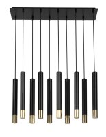 H&auml;ngeleuchte Metall Schwarz Gold Modern THEANO