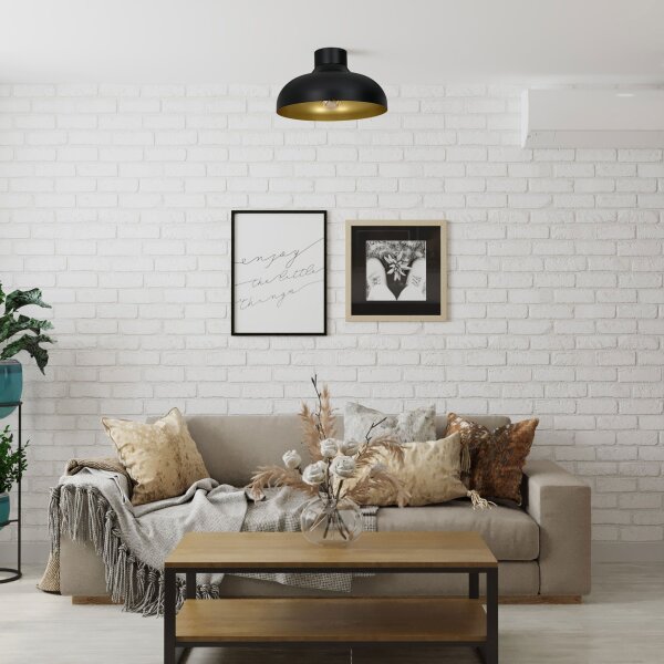 Deckenleuchte Wohnzimmer rund 40 cm Metall Schirm