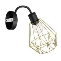 Wandlampe Retro Metall in Gold Schwarz E27 ARIYAN