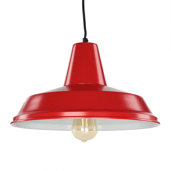Hängeleuchte Rot Metall Vintage Mid Century Design