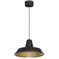 H&auml;ngelampe Metall Schwarz Gold &Oslash;36cm Mid Century