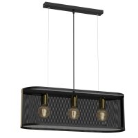 Hängelampe Metall 3-flammig länglich Loft...