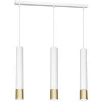 Hängelampe Metall 3-flammig Weiß Gold GU10 Modern