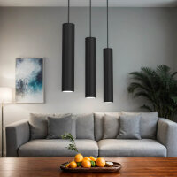 Hängelampe Metall Schwarz Modern 3-flammig GU10 VISHAL