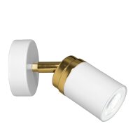 Strahler Wand Wei&szlig; Gold GU10 Metall schwenkbar EVIE