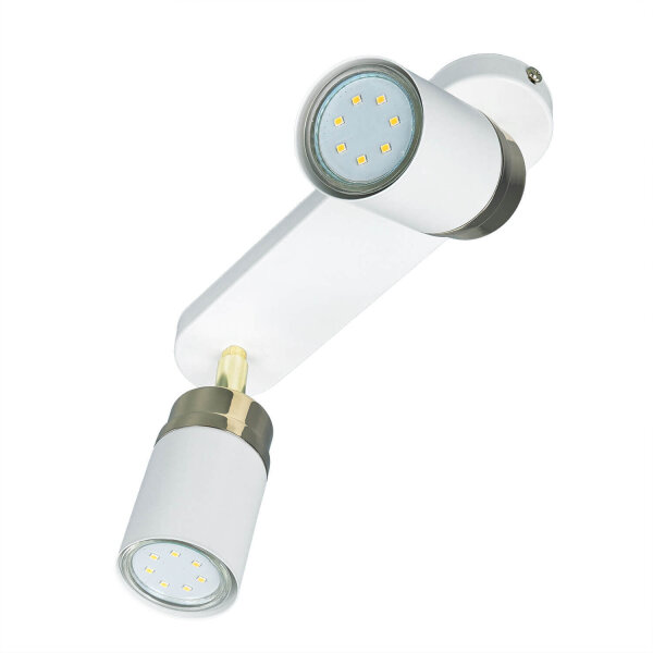 Deckenstrahler Spot Metall Modern Weiß Gold 2-flammig