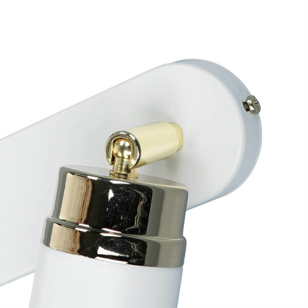 Deckenstrahler Spot Metall Modern Weiß Gold 2-flammig