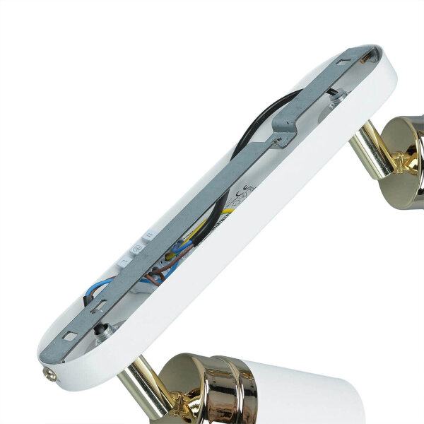 Deckenstrahler Spot Metall Modern Weiß Gold 2-flammig