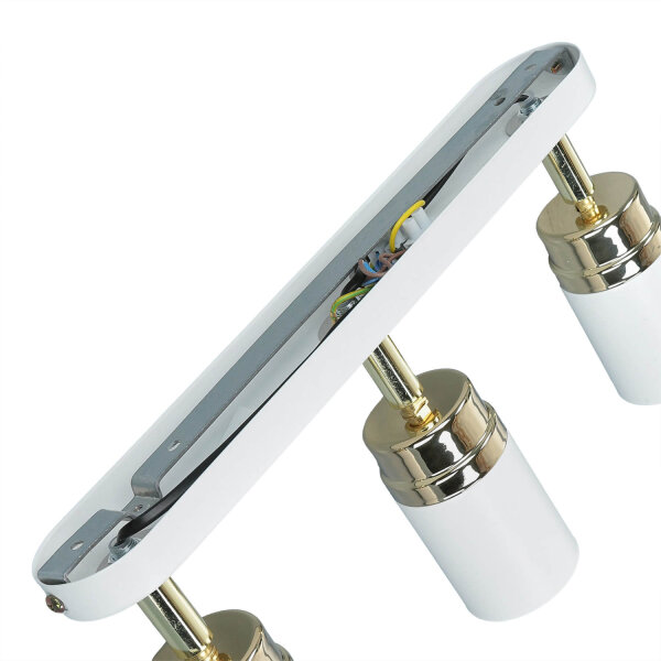 Spot Strahler Decke Weiß Gold 3x GU10 Metall EVIE