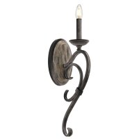 Wandlampe CAMELOT 8 in Zink Antik Holz Lampe