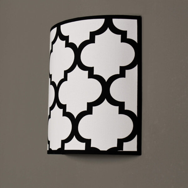 Wandlampe Up Down Weiß Schwarz Retro Muster E14