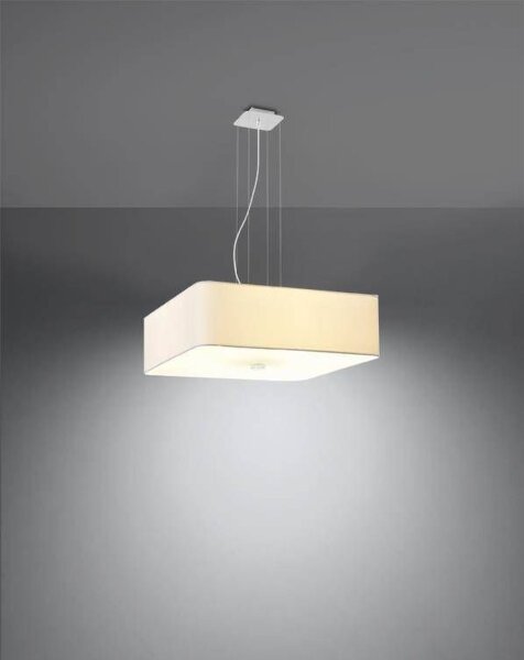 Hängelampe Stoff Glas Weiß eckig Modern blendarm