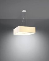 Hängelampe Stoff Glas Weiß eckig Modern blendarm