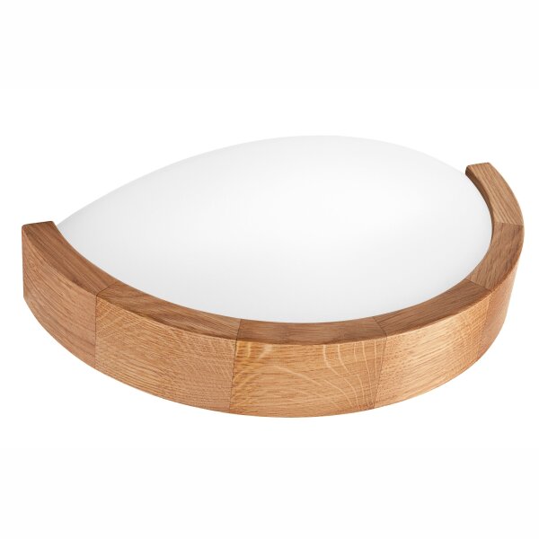 Wandleuchte Glas Holz E27 Natur Modern blendarm Flur