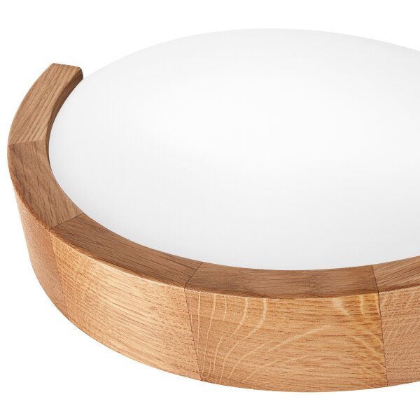 Wandleuchte Glas Holz E27 Natur Modern blendarm Flur