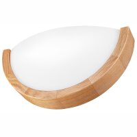 Wandleuchte Glas Holz E27 Natur Modern blendarm Flur