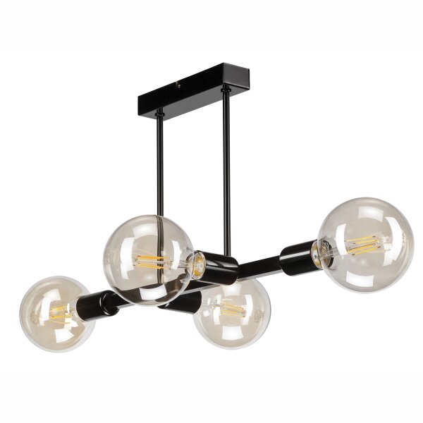 Deckenlampe Wohnzimmer Metall Schwarz für 8x E27