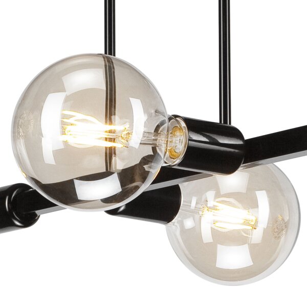 Deckenlampe Wohnzimmer Metall Schwarz für 8x E27