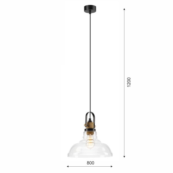 Pendelleuchte Industrial Vintage Glas Schirm E27