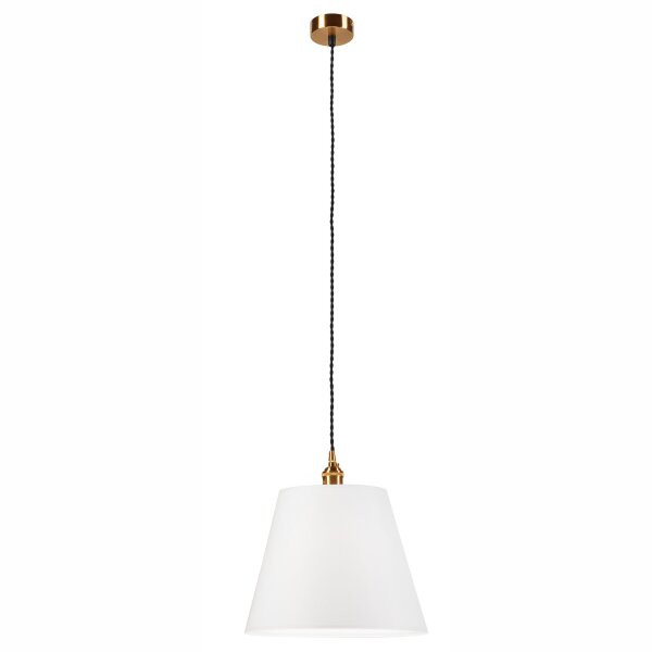 Pendelleuchte Weiß Stoff Schirm Ø 30 cm Vintage