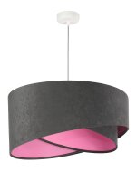 Stoff Pendelleuchte BRANDO Grau Rosa Ø50cm