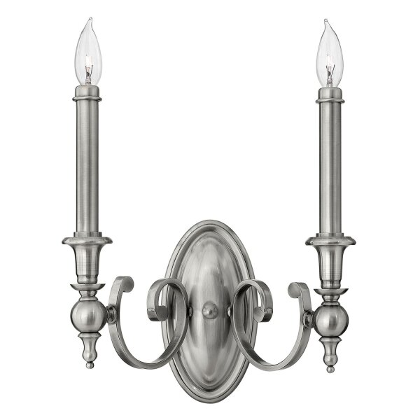 Wandleuchter CANDELA 16 in Nickel 2-flmg Lampe
