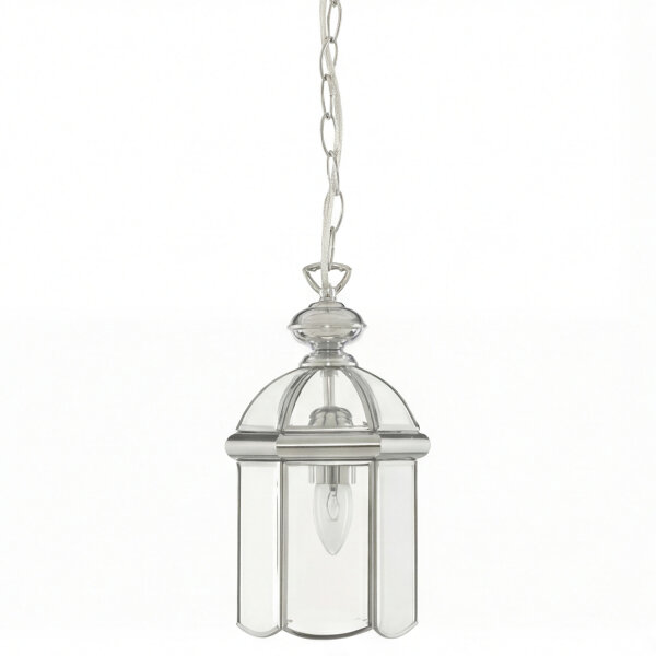 Pendelleuchte Chrom Glas E27 L:17,8 cm Klassisch Modern