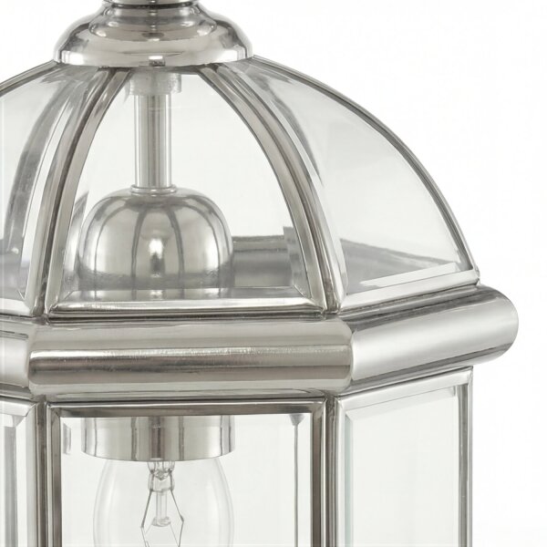 Pendelleuchte Chrom Glas E27 L:17,8 cm Klassisch Modern