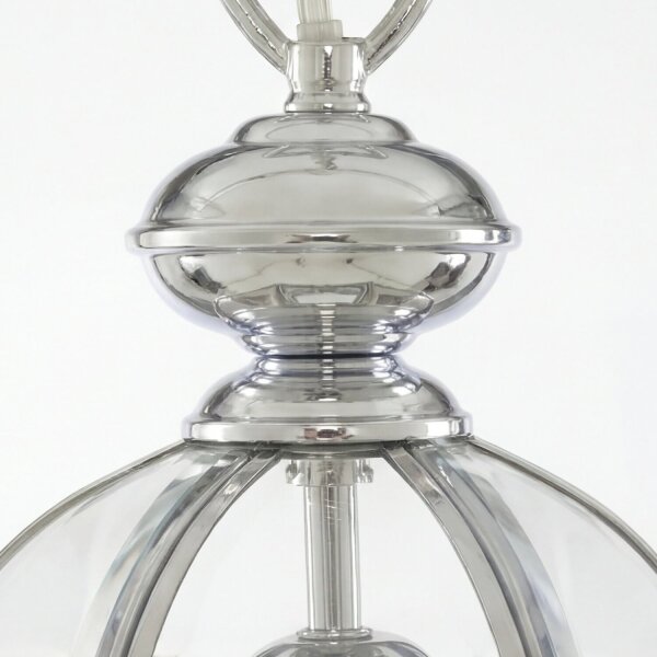Pendelleuchte Chrom Glas E27 L:17,8 cm Klassisch Modern