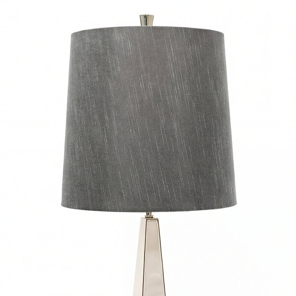Design Bodenlampe Metall Stoff in Nickel Dunkelgrau