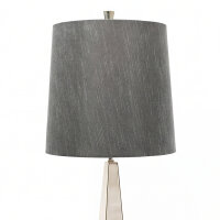Design Bodenlampe Metall Stoff in Nickel Dunkelgrau