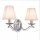 Wandlampe Chrom B:37 cm E14 Zugschalter Stoff blendarm