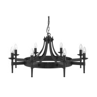 Kronleuchter Rustikal Eisen 8-flammig E14 Ø70 cm rund