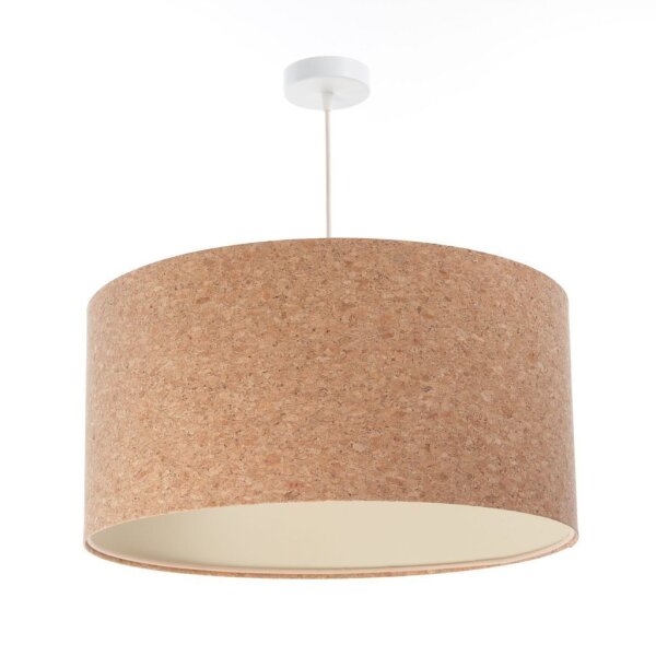 Hängelampe Natur Weiß E27 Ø 40 cm Kork Wohnzimmer