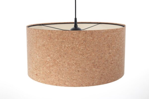 Hängeleuchte rund Ø 50 cm Modern Kork Natur Schwarz E27