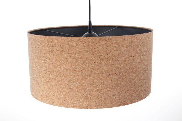 Hängelampe E27 Ø 50 cm Natur Schwarz Kork Modern