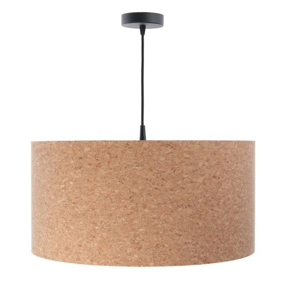 Pendelleuchte Esszimmer E27 Ø 60 cm Natur Schwarz Kork
