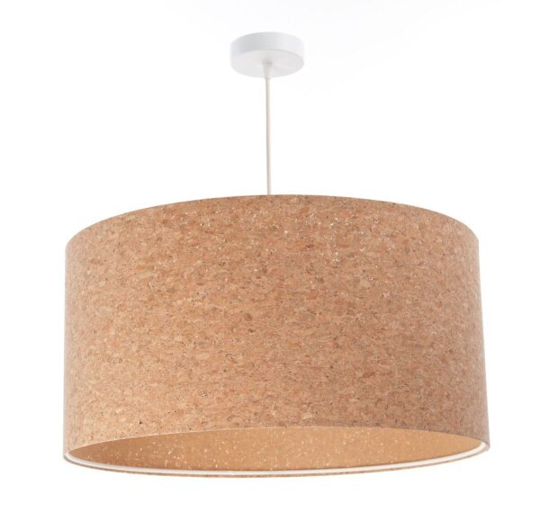 Hängelampe Wohnzimmer Ø 60 cm Natur Weiß Kork Modern E27