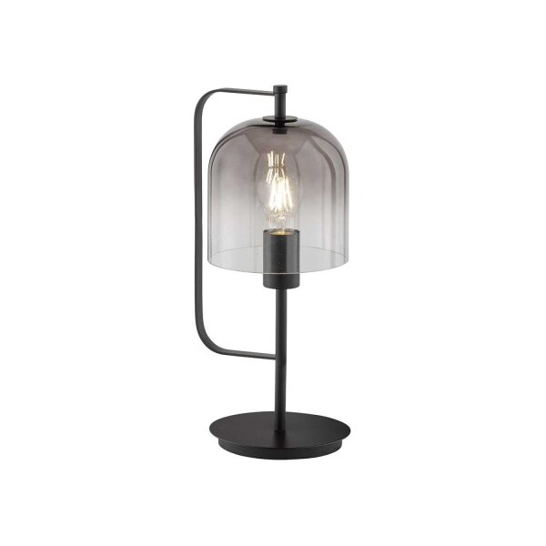Tischlampe Schwarz Glas Metall 40,5 cm E27 Modern