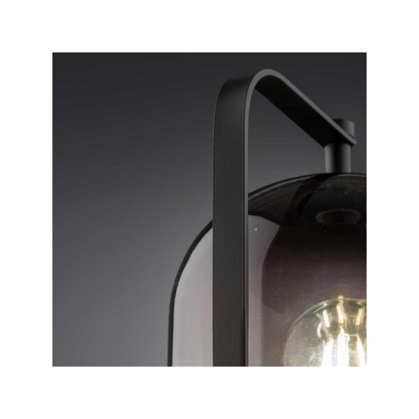 Tischlampe Schwarz Glas Metall 40,5 cm E27 Modern