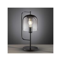 Tischlampe Schwarz Glas Metall 40,5 cm E27 Modern