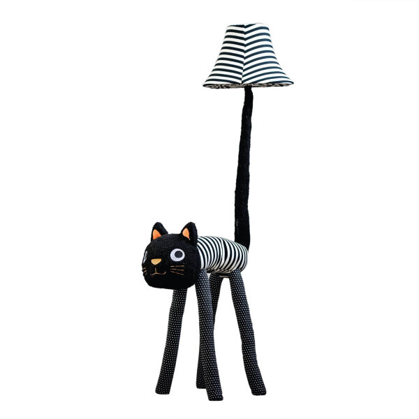 Stehleuchte Schwarz Weiß Katze Kinder Erwachsene 126 cm