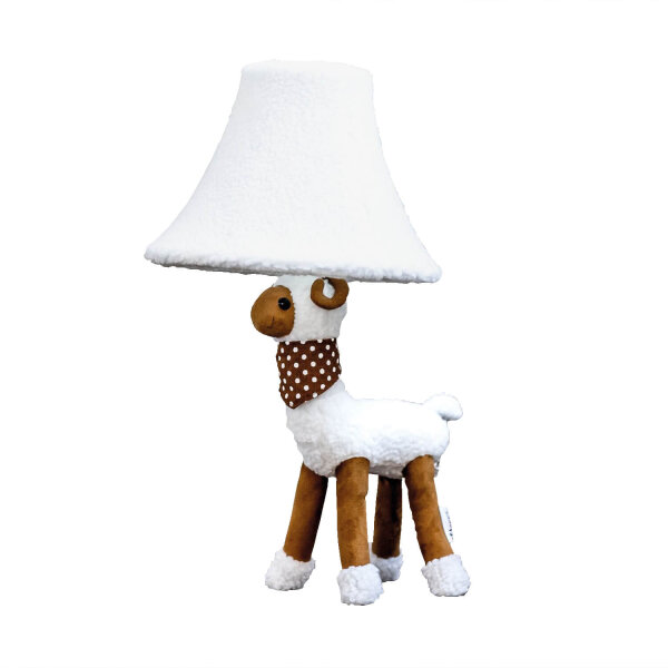 Tischleuchte Weiß Schaf 48 cm inkl. LED Kinderzimmer