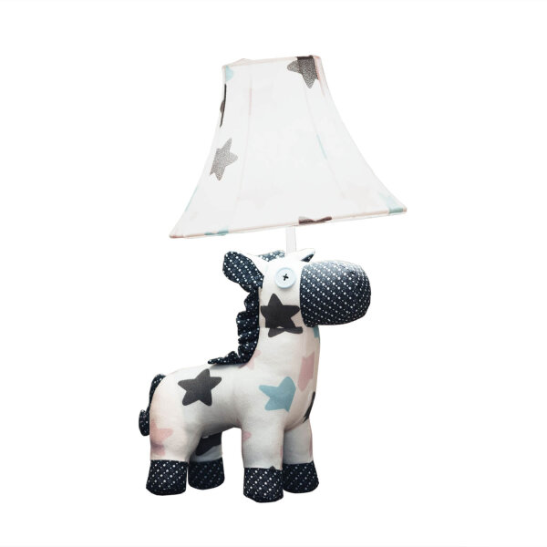 Tischlampe Pferd Weiß Rosa Blau 47cm Kinder Erwachsene